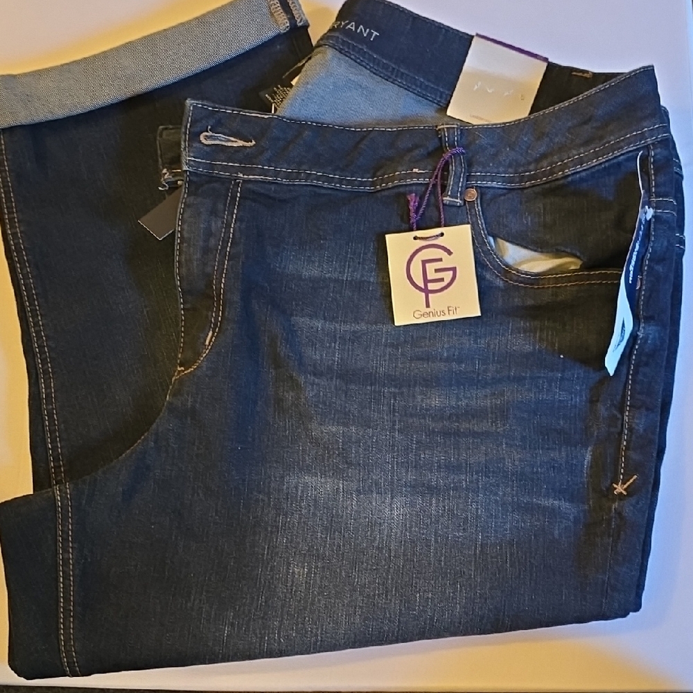 Womens Plus Blue Jeans Capri